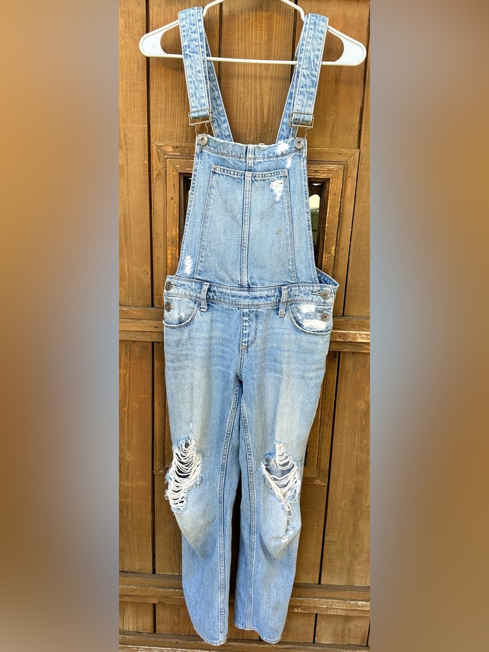 Anthropology Paige Noella Distressed Jean Overalls Size 25
